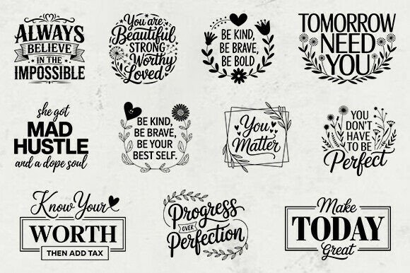 Download Boho Motivational Quotes SVG Bundle - Boho motivational Collection