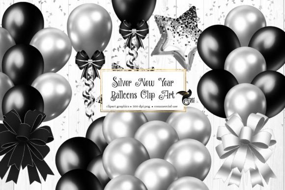 Download Silver New Years Balloons Clipart - Year Collection