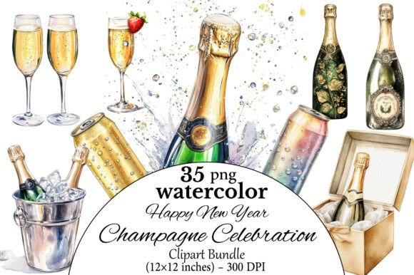 Download Happy New Year Champagne Celebration Cli - Year Collection