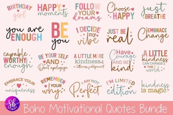 Download Boho Motivational SVG Bundle Positive - Boho motivational Collection